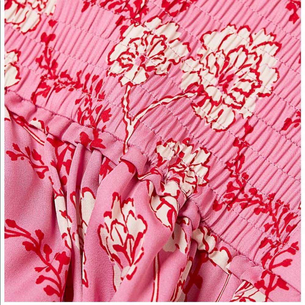A.L.C. Cody Floral Silk Smocked Waist Dress - Picture 6 of 13